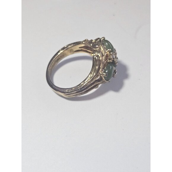 Uncas gold tone jadeite ring - Picture 8 of 11